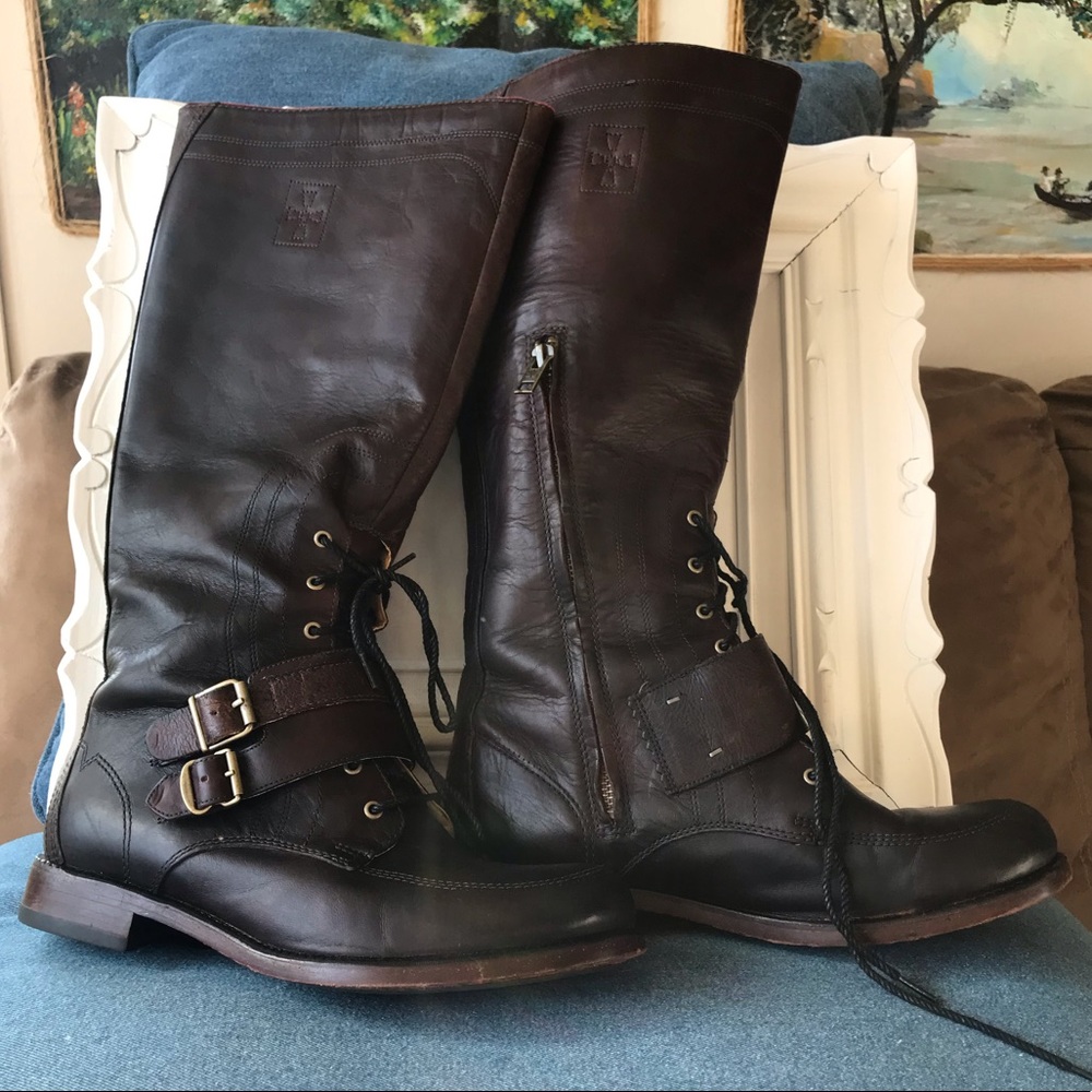 Timberland Boot Co Brown Tall Leather Boots US 10